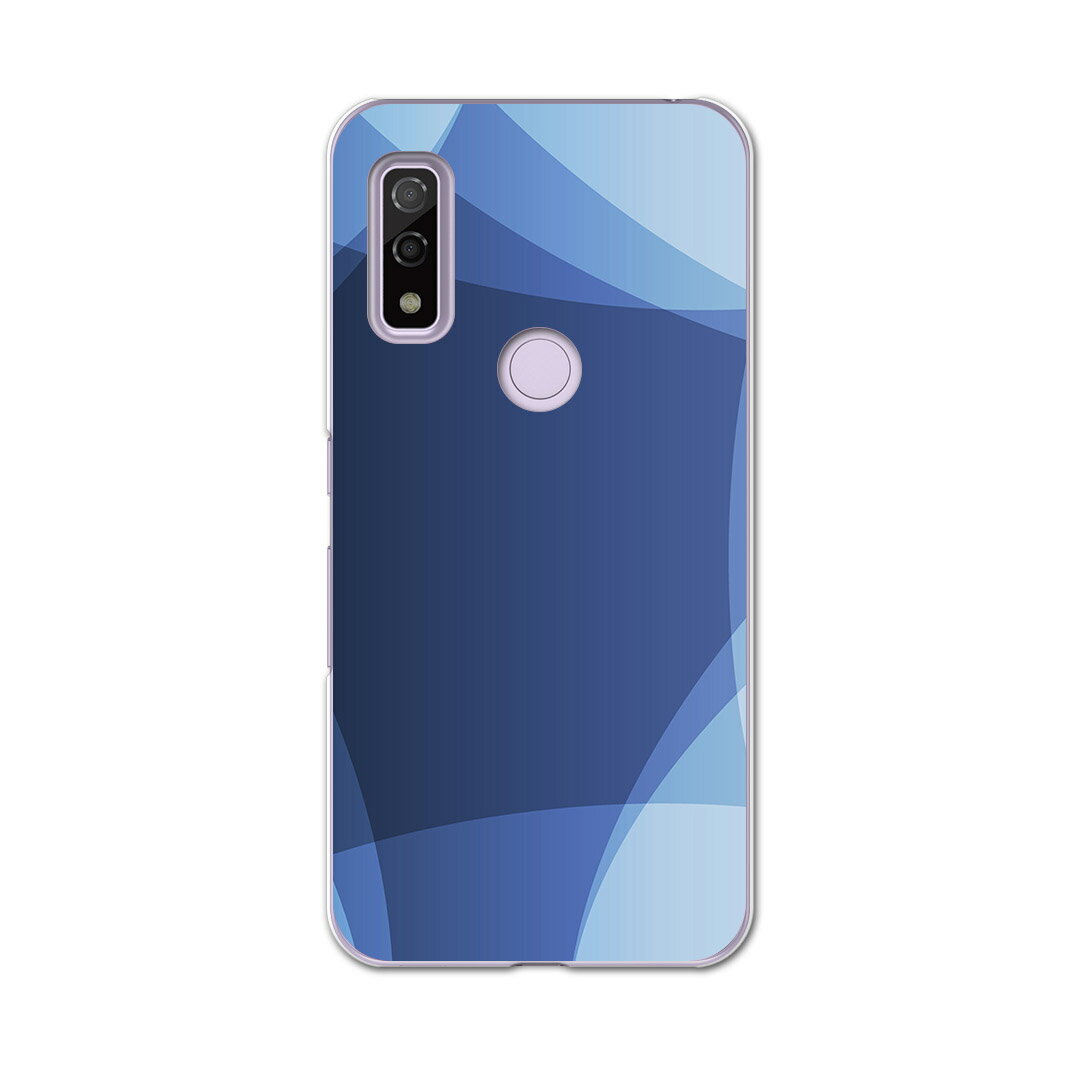 Arrows We F-51B FCG01用 ハードケース f51b igcase スマホカバー カバー ケース pc ハード 002228 木目 シンプル　青(2.0)