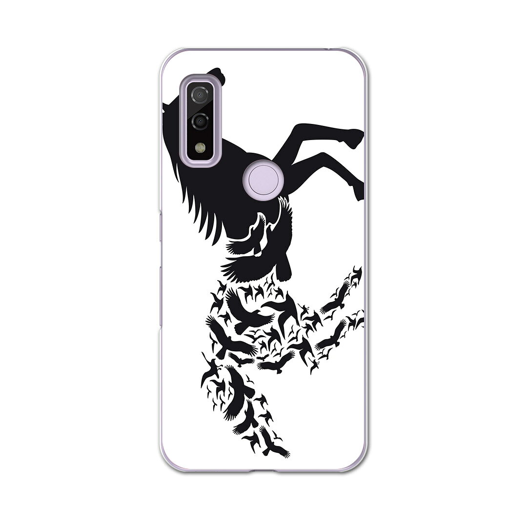 Arrows We F-51B FCG01用 ハードケース f51b igcase スマホカバー カバー ケース pc ハード 013313 馬　シルエット　鳥