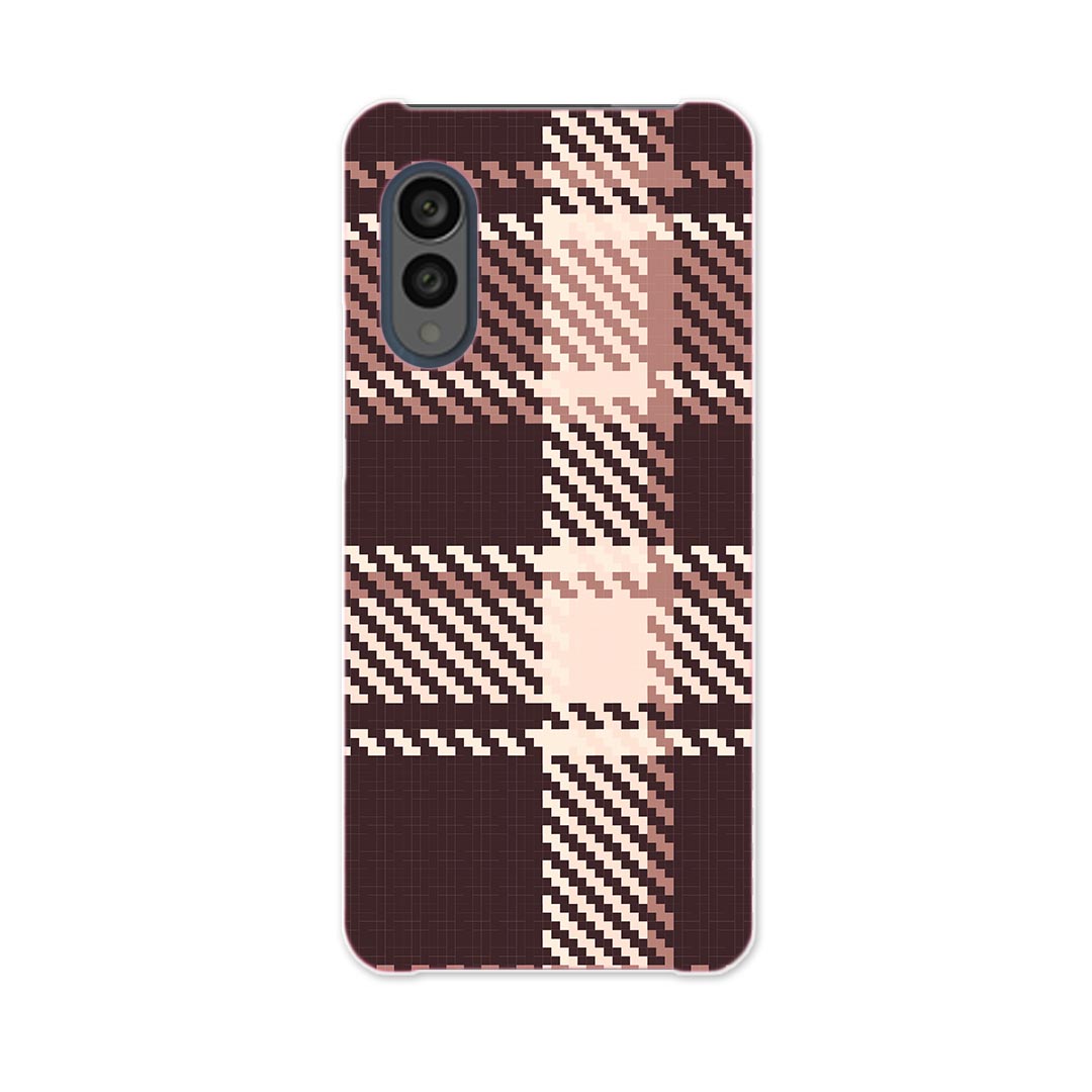 arrows N F-51C 用 ケース カバー f51c ハードケース 003963 チェック　ブラウン　ピンク