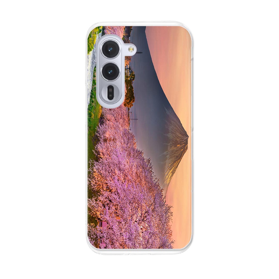 arrows Alpha F-51F 用 スマホカバー f51f ケース カバー ハードケース 033607 富士山 桜