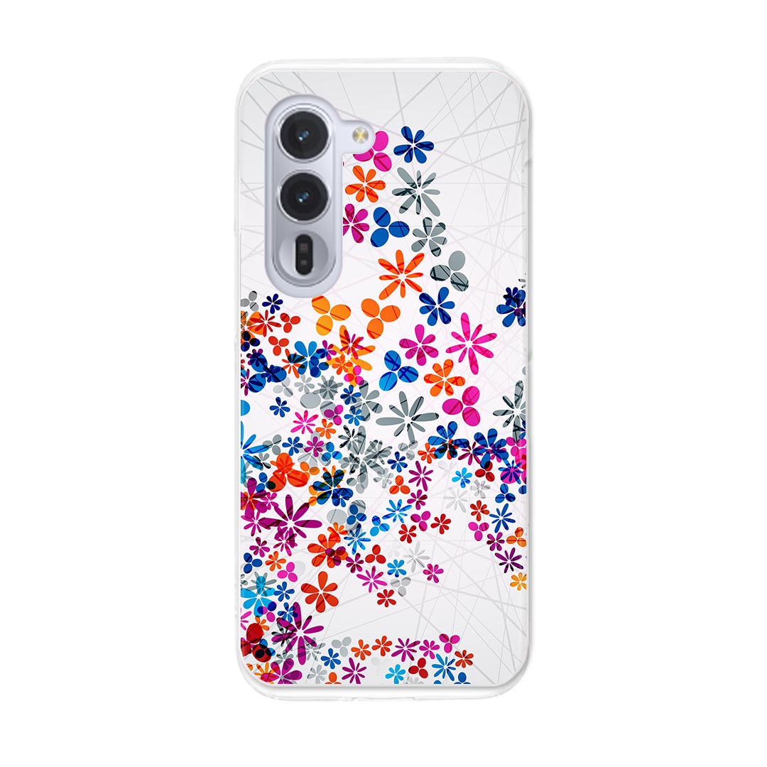 arrows Alpha F-51F 用 スマホカバー f51f ケース カバー ハードケース 008226 花 カラフル レインボー