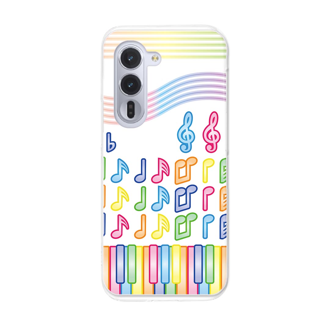 Mobile Phone Cases - arrows Alpha F-51F 用 スマホカバー f51f ケース カバー ハードケース 008257 音符　楽譜　ピアノ　レインボー　カラフル