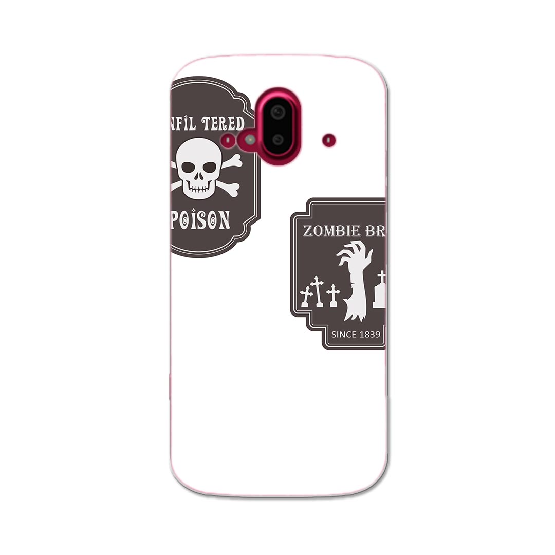 らくらくスマートフォン F-52B tpu f52b スマホ カバー ケース スマホケース スマホカバー TPU ソフトケース 026124 ハロウィン スカル　骸骨　Halloween