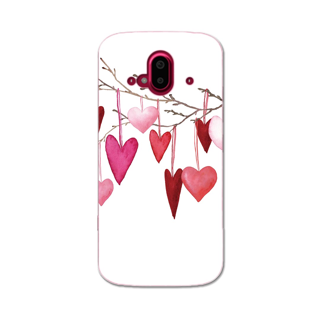 らくらくスマートフォン F-52B tpu f52b スマホ カバー ケース スマホケース スマホカバー TPU ソフトケース 031704 フラワー ハート 飾り