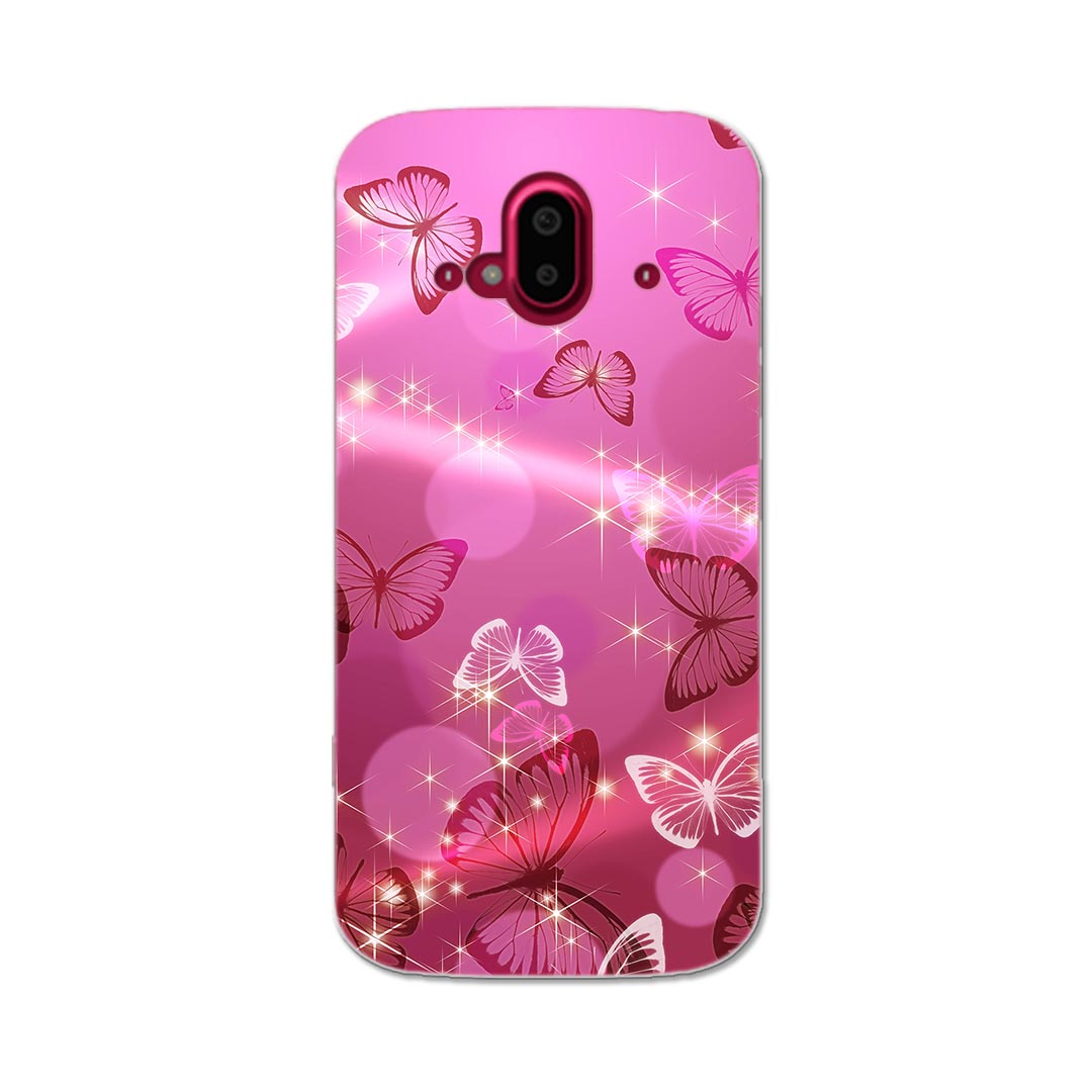 Rakuten - らくらくスマートフォン F-52B tpu f52b スマホ カバー ケース スマホケース スマホカバー TPU ソフトケース 004634 アニマル 蝶　キラキラ