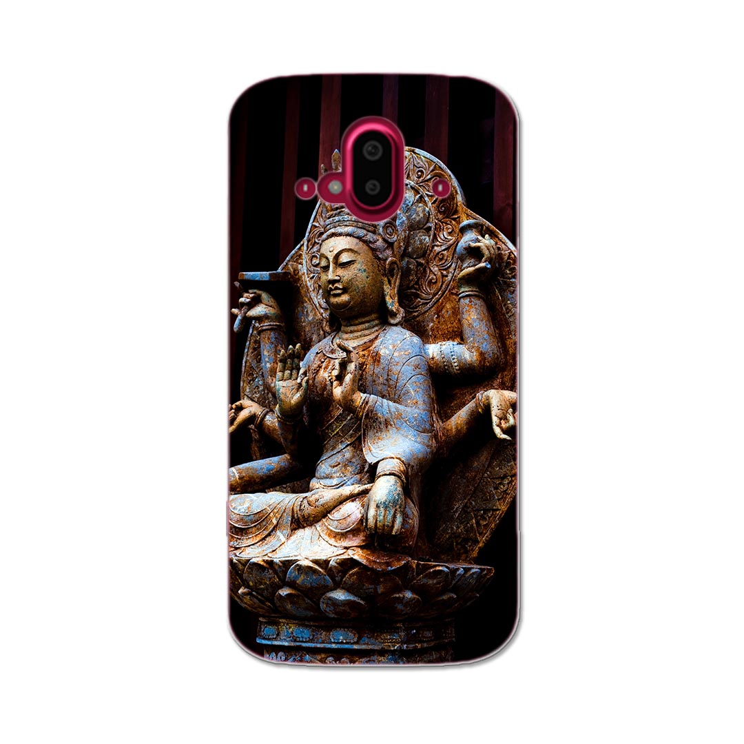 らくらくスマートフォン F-52B tpu f52b スマホ カバー ケース スマホケース スマホカバー TPU ソフトケース 005093 仏像　写真　黒