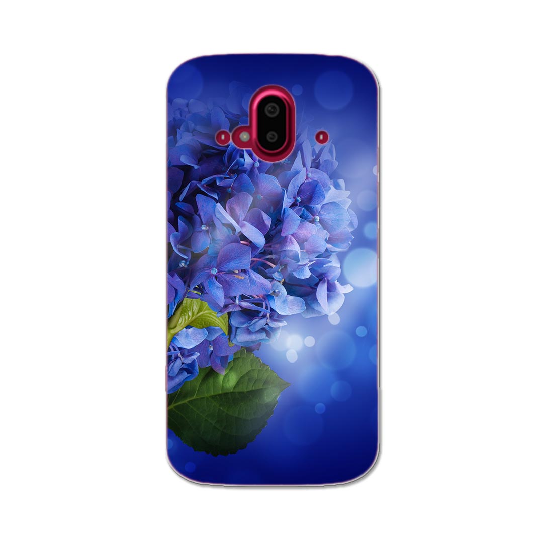 らくらくスマートフォン F-52B tpu f52b スマホ カバー ケース スマホケース スマホカバー TPU ソフトケース 005238 花　あじさい　青