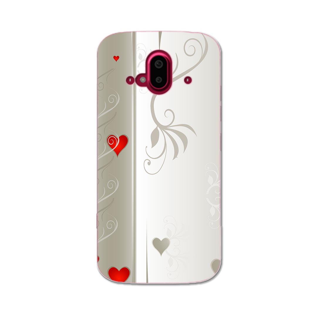らくらくスマートフォン F-52B tpu f52b スマホ カバー ケース スマホケース スマホカバー TPU ソフトケース 005812 ハート　赤　レッド