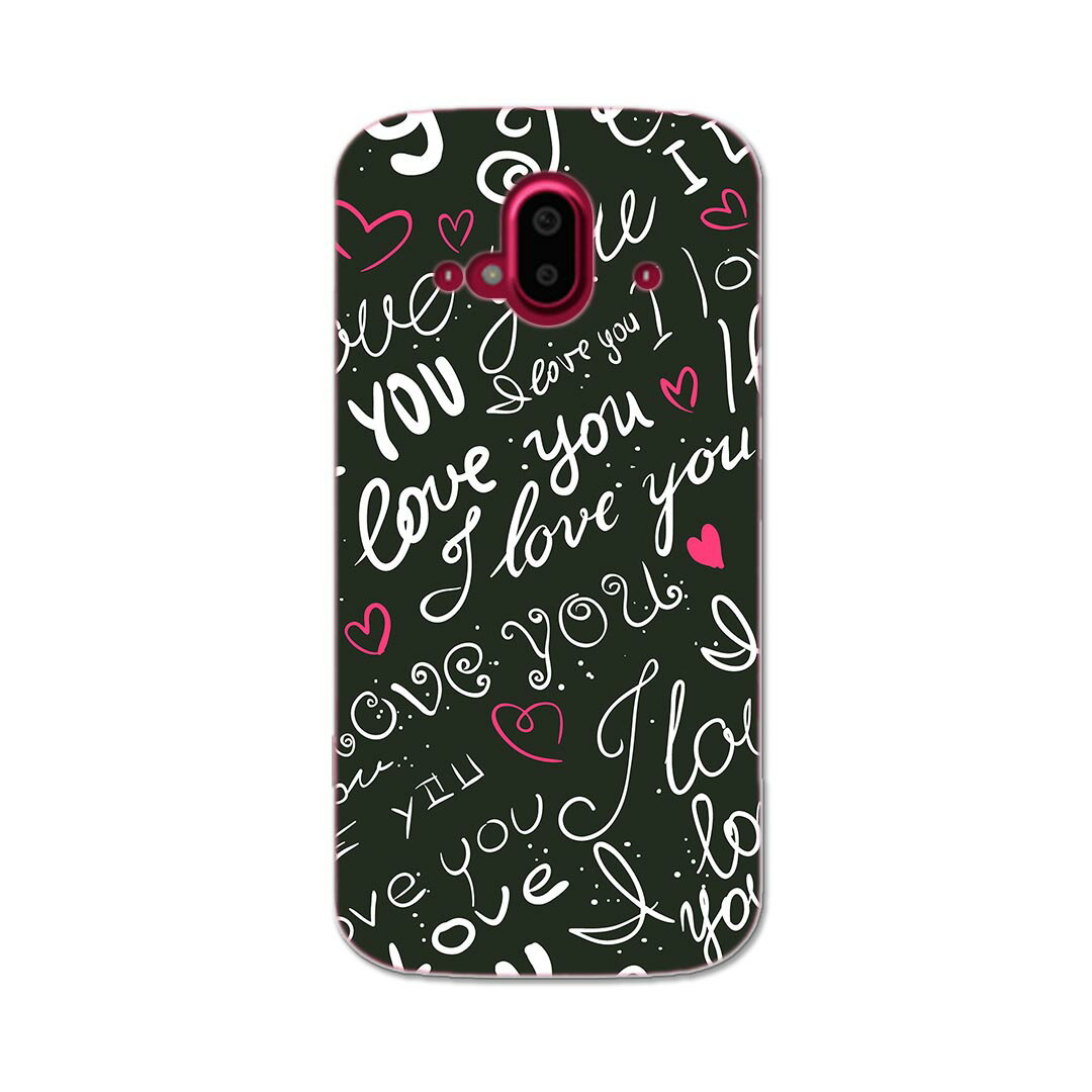 らくらくスマートフォン F-52B tpu f52b スマホ カバー ケース スマホケース スマホカバー TPU ソフトケース 006521 英語　文字　ハート
