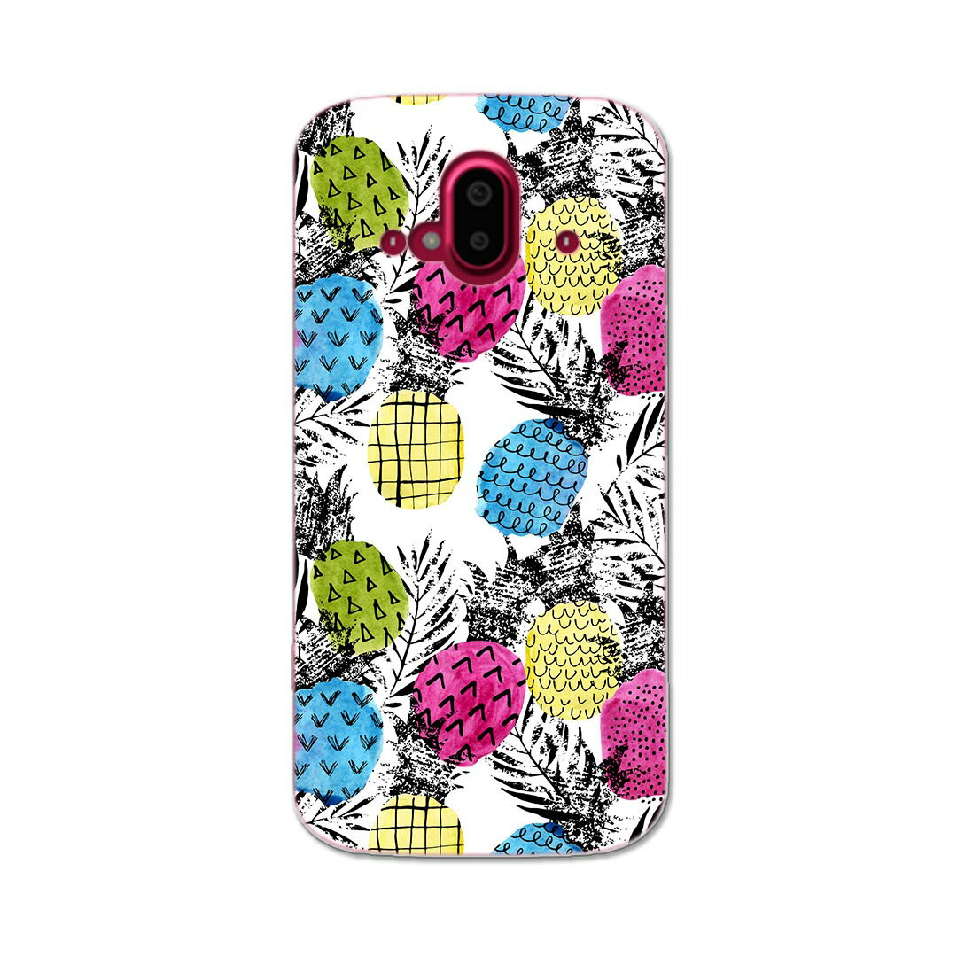 らくらくスマートフォン F-52B tpu f52b スマホ カバー ケース スマホケース スマホカバー TPU ソフトケース 012596 パイナップル　植物　南国