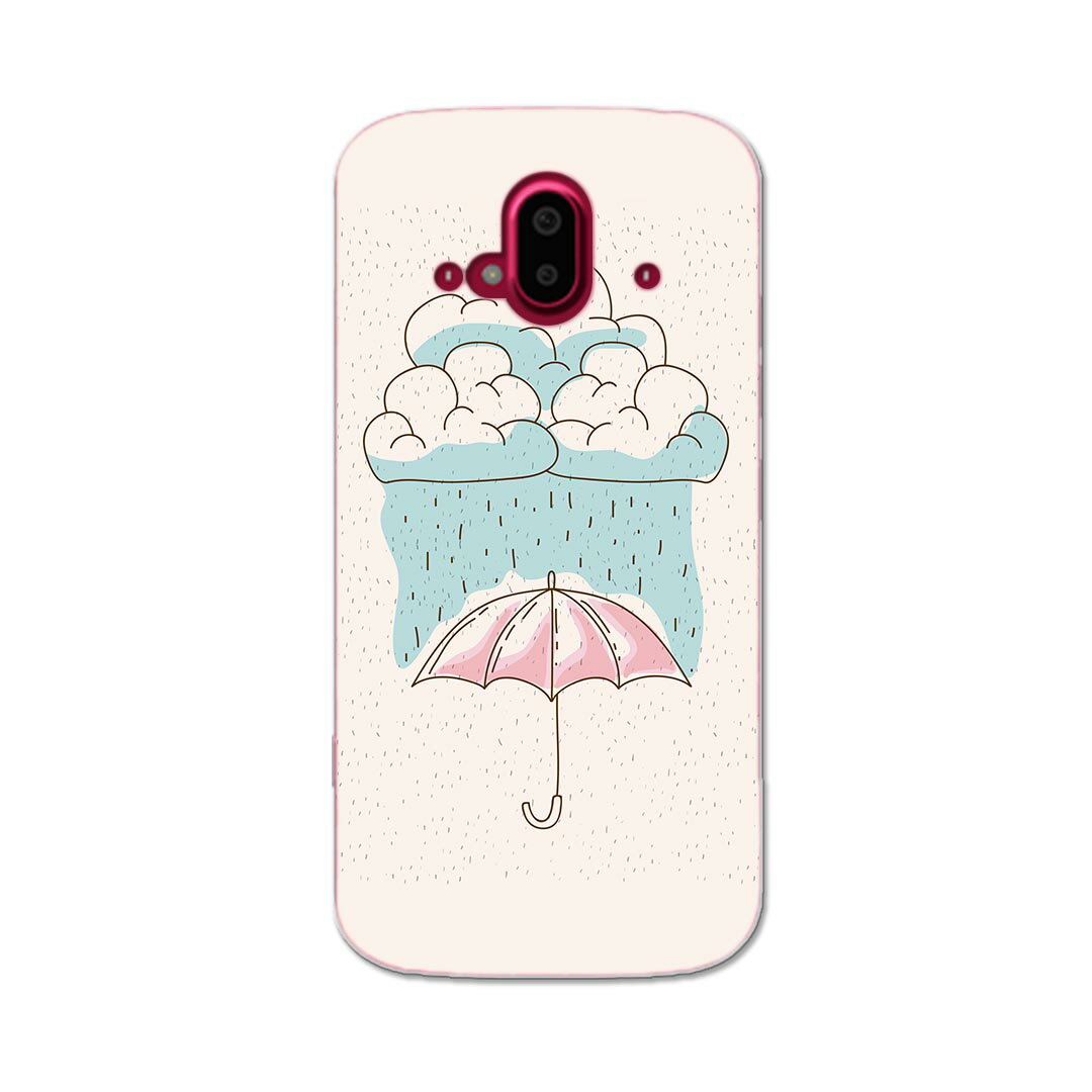 樂天商城 - らくらくスマートフォン F-52B tpu f52b スマホ カバー ケース スマホケース スマホカバー TPU ソフトケース 016324 傘　梅雨　モノクロ