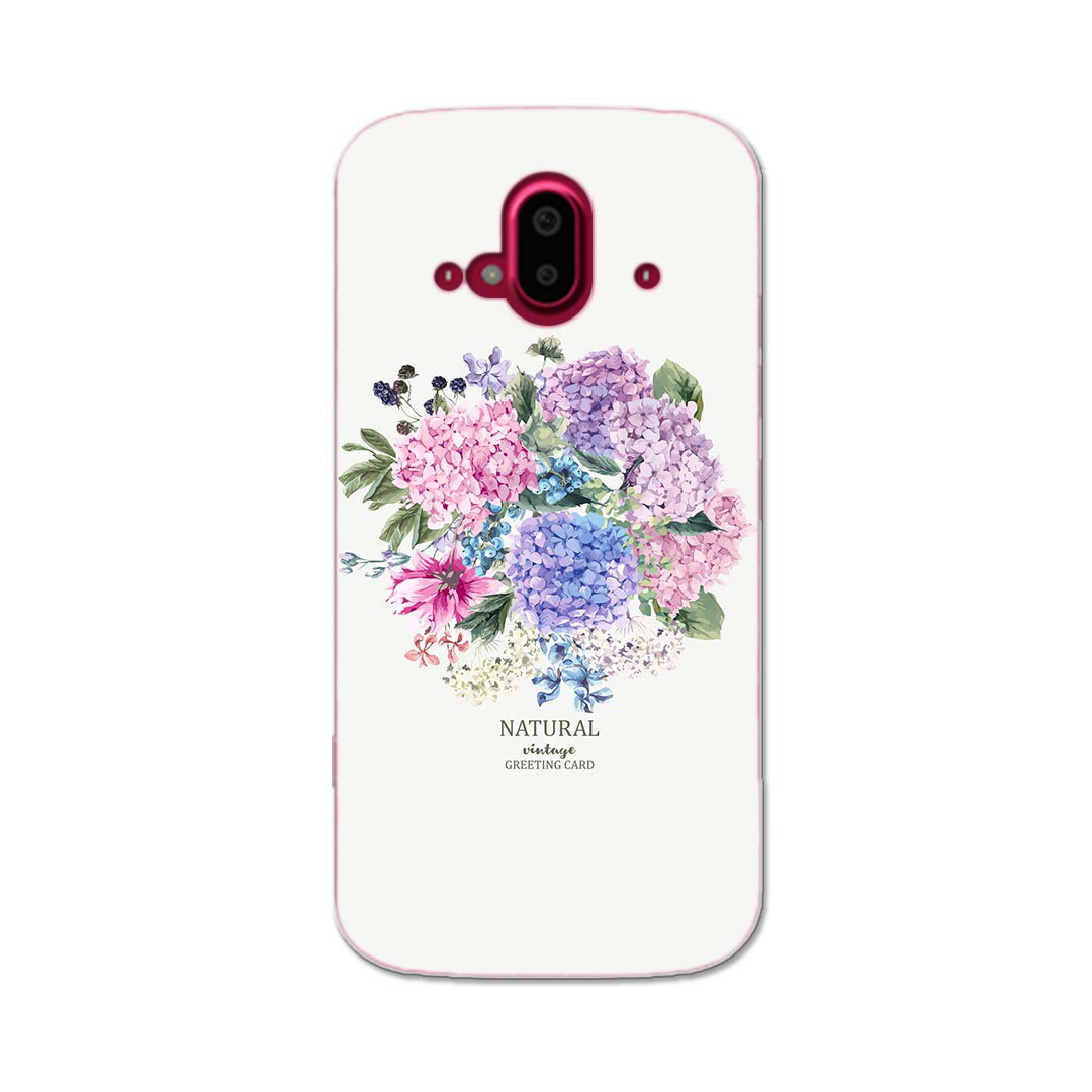 らくらくスマートフォン F-52B tpu f52b スマホ カバー ケース スマホケース スマホカバー TPU ソフトケース 016328 あじさい　梅雨　花