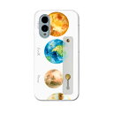 【送料無料】arrows We2 F-52E 用 ハードケース スマホ ベルト付 スマホバンド 落下防止 シリコン スタンド機能付 スリム 背面 片手持ち カバー 携帯リング フィンガーリング 角度調整 033434 solar system 太陽系