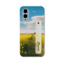 【送料無料】arrows We2 F-52E 用 ハードケース スマホ ベルト付 スマホバンド 落下防止 シリコン スタンド機能付 スリム 背面 片手持ち カバー 携帯リング フィンガーリング 角度調整 033644 菜の花畑
