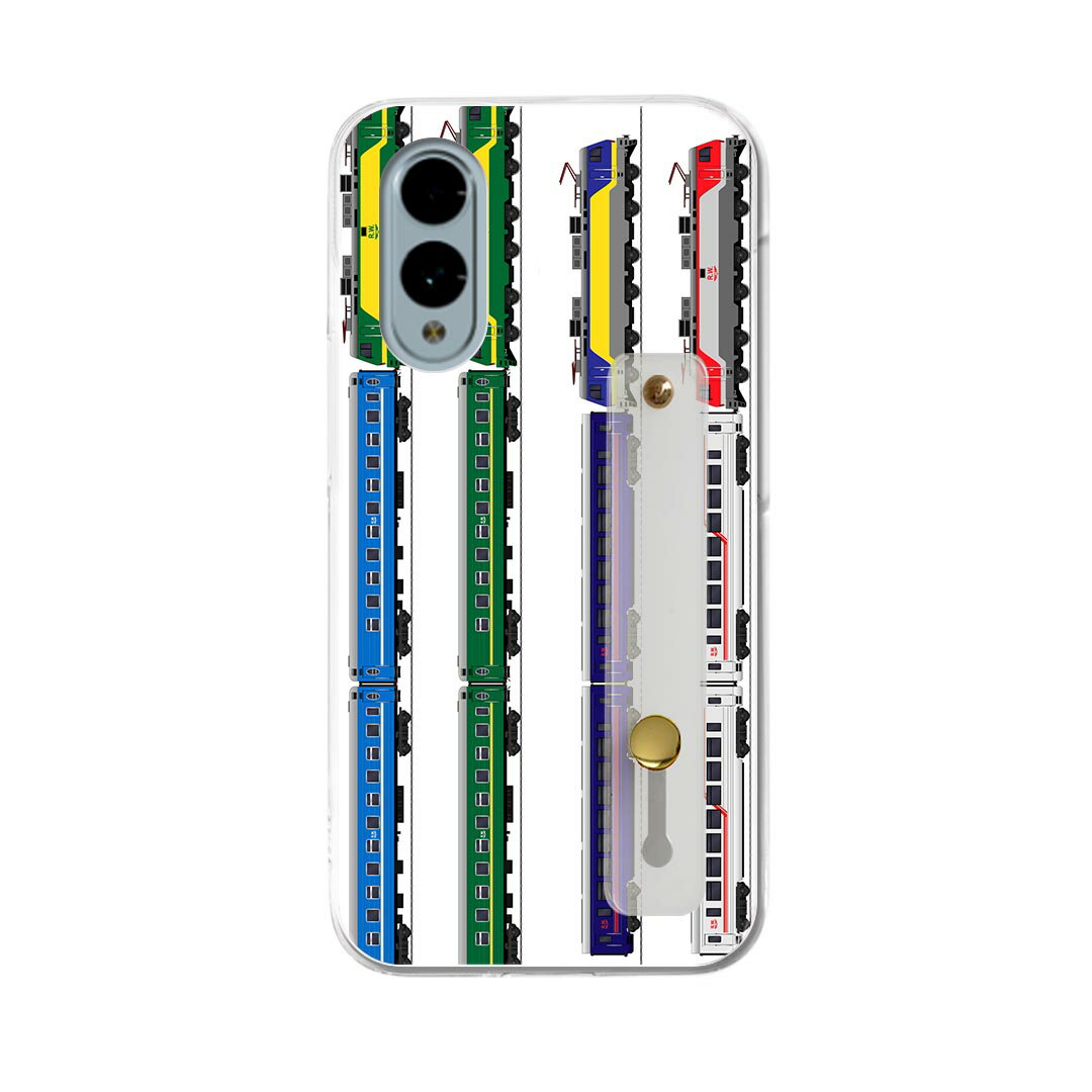 【送料無料】arrows We2 F-52E 用 ハードケース スマホ ベルト付 スマホバンド 落下防止 シリコン スタンド機能付 スリム 背面 片手持ち カバー 携帯リング フィンガーリング 角度調整 013213 乗り物　新幹線　電車
