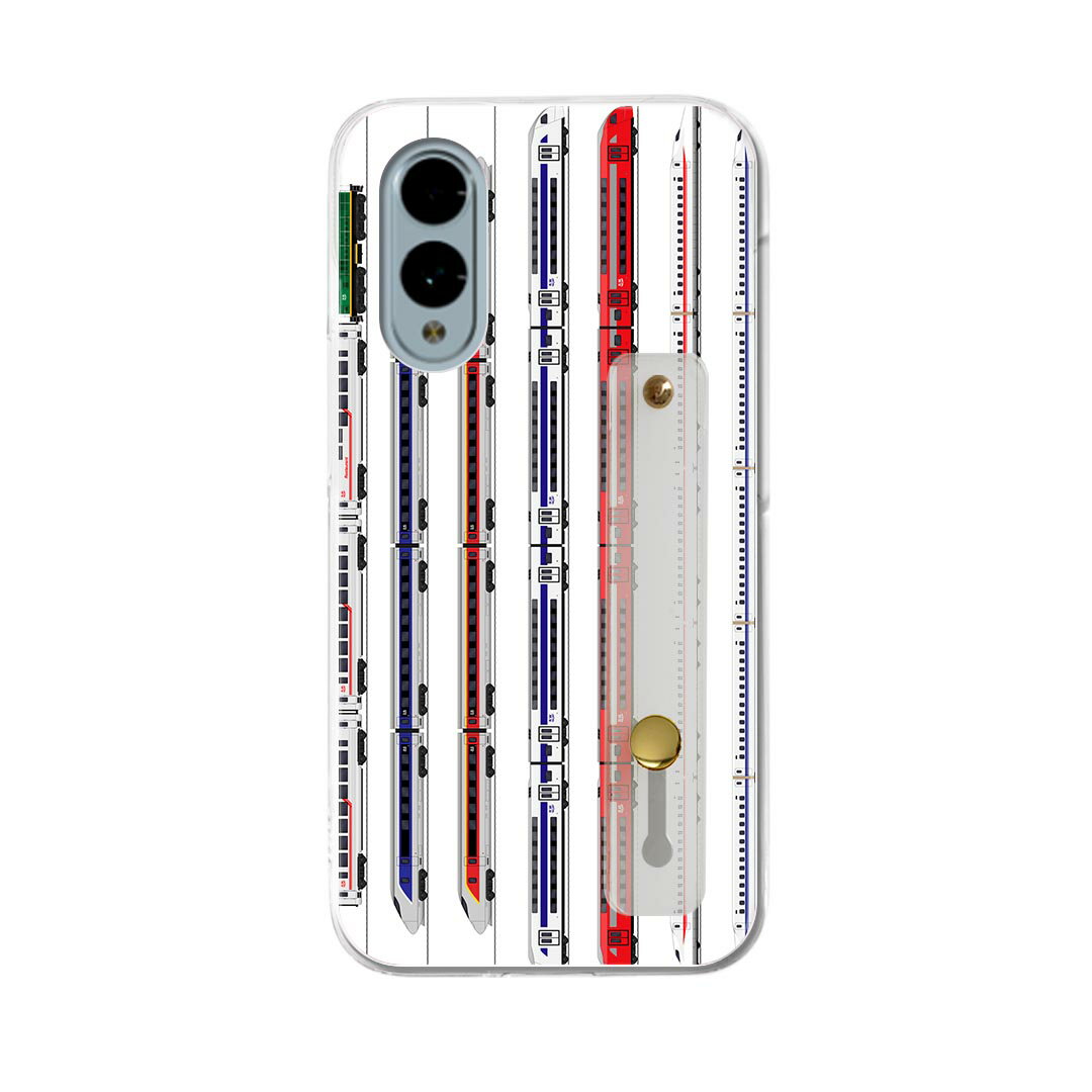 【送料無料】arrows We2 F-52E 用 ハードケース スマホ ベルト付 スマホバンド 落下防止 シリコン スタンド機能付 スリム 背面 片手持ち カバー 携帯リング フィンガーリング 角度調整 013216 乗り物　新幹線　電車