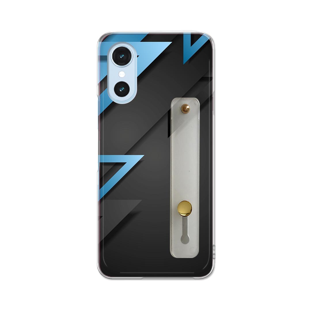 【送料無料】arrows We3 用 スマホカバー F-52G 対応 ハードケース スマホ f52g ベルト付 スマホバンド 落下防止 シリコン スタンド機能付 スリム 背面 片手持ち カバー 携帯リング フィンガーリング 角度調整 008710 黒　ブラック　ブルー　青　模様