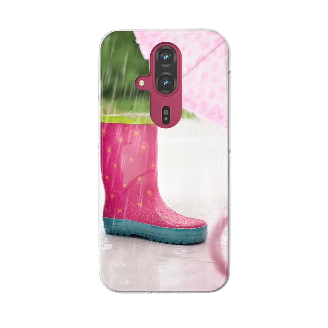 らくらくスマートフォン F-53E 用ハードケース f53e ケース カバー ハードケース 025794 雨 レインブーツ 長靴