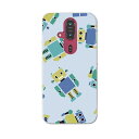 らくらくスマートフォン F-53E 用ハードケース f53e ケース カバー ハードケース 004271 ロボット キャラクター 青