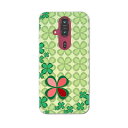 らくらくスマートフォン F-53E 用ハードケース f53e ケース カバー ハードケース 005743 クローバー 四つ葉 模様(2)