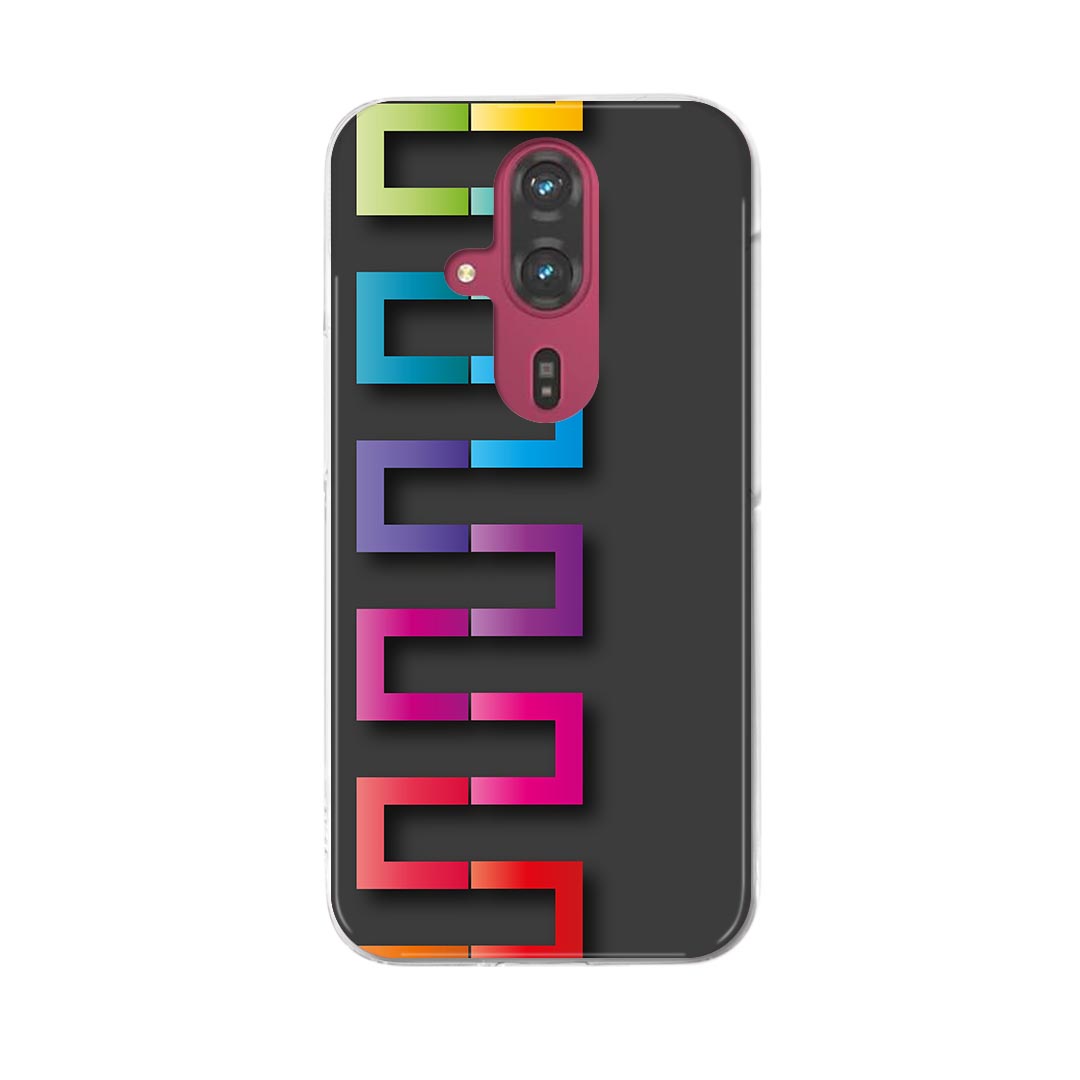 らくらくスマートフォン F-53E 用ハードケース f53e ケース カバー ハードケース 006567 カラフル　レインボー