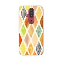 らくらくスマートフォン F-53E 用ハードケース f53e ケース カバー ハードケース 006866 カラフル 模様 アーガイル
