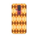らくらくスマートフォン F-53E 用ハードケース f53e ケース カバー ハードケース 008116 チェック オレンジ アーガイル