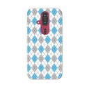 らくらくスマートフォン F-53E 用ハードケース f53e ケース カバー ハードケース 011702 アーガイル柄 模様 水色