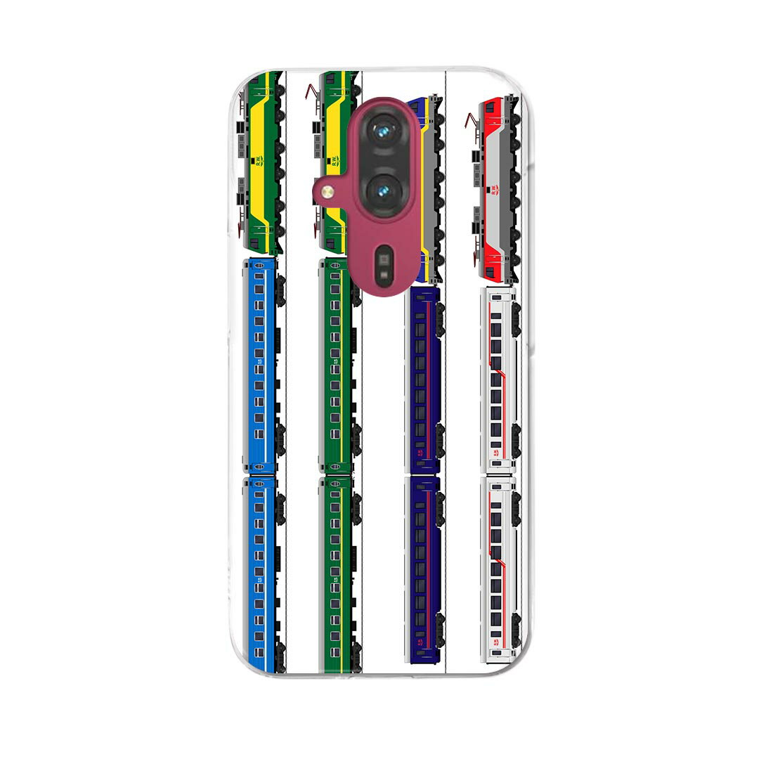 らくらくスマートフォン F-53E 用ハードケース f53e ケース カバー ハードケース 013213 乗り物　新幹線　電車