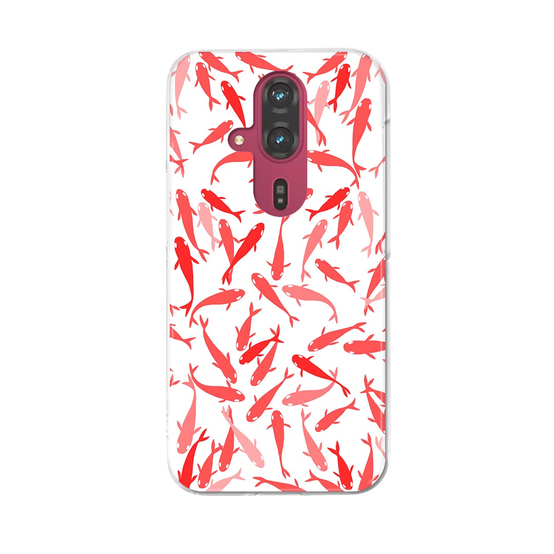 らくらくスマートフォン F-53E 用ハードケース f53e ケース カバー ハードケース 014864 金魚 赤 魚 祭り