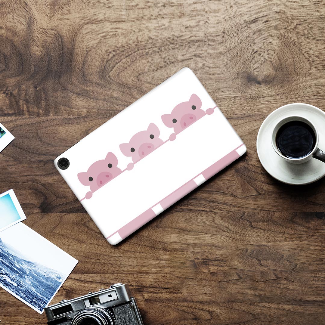 fire max 11 専用 ファイヤーマックス タブレット 専用スキンシール カバー ケース 保護 フィルム ステッカー デコ アクセサリー デザイン 001198 ブタ　動物　イラスト