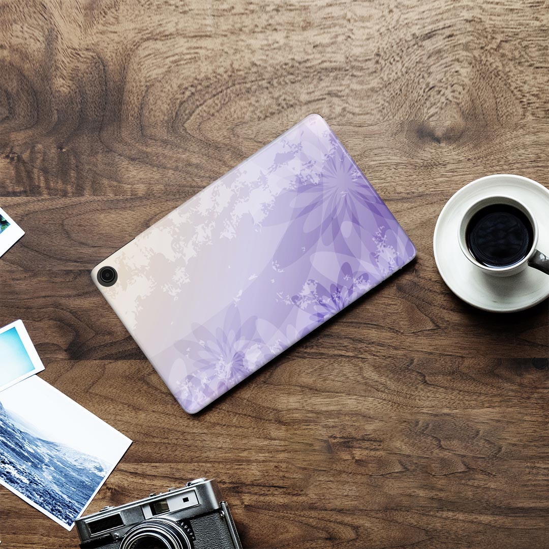 fire max 11 専用 ファイヤーマックス タブレット 専用スキンシール カバー ケース 保護 フィルム ステッカー デコ アクセサリー デザイン 002000 花　　紫