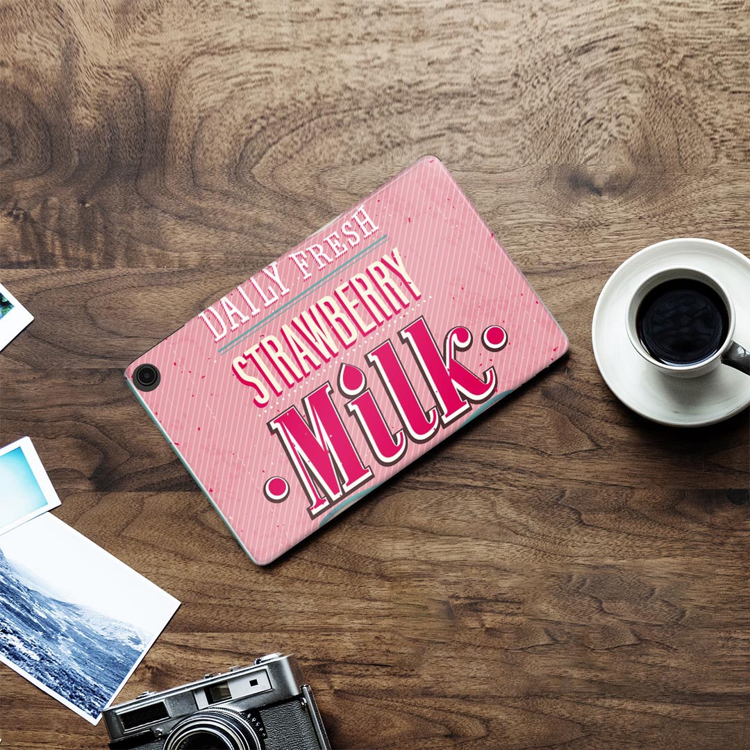 fire max 11 専用 ファイヤーマックス タブレット 専用スキンシール カバー ケース 保護 フィルム ステッカー デコ アクセサリー デザイン 006184 イチゴ　苺　英語　文字