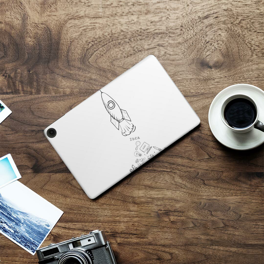 fire max 11 専用 ファイヤーマックス タブレット 専用スキンシール カバー ケース 保護 フィルム ステッカー デコ アクセサリー デザイン 009928 ロケット　乗り物　シンプル