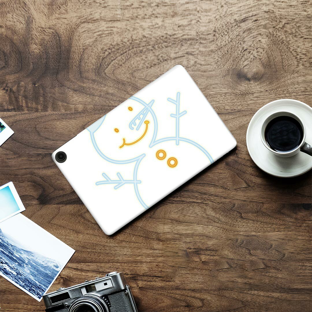 fire max 11 専用 ファイヤーマックス タブレット 専用スキンシール カバー ケース 保護 フィルム ステッカー デコ アクセサリー デザイン 010008 クリスマス　雪　雪だるま