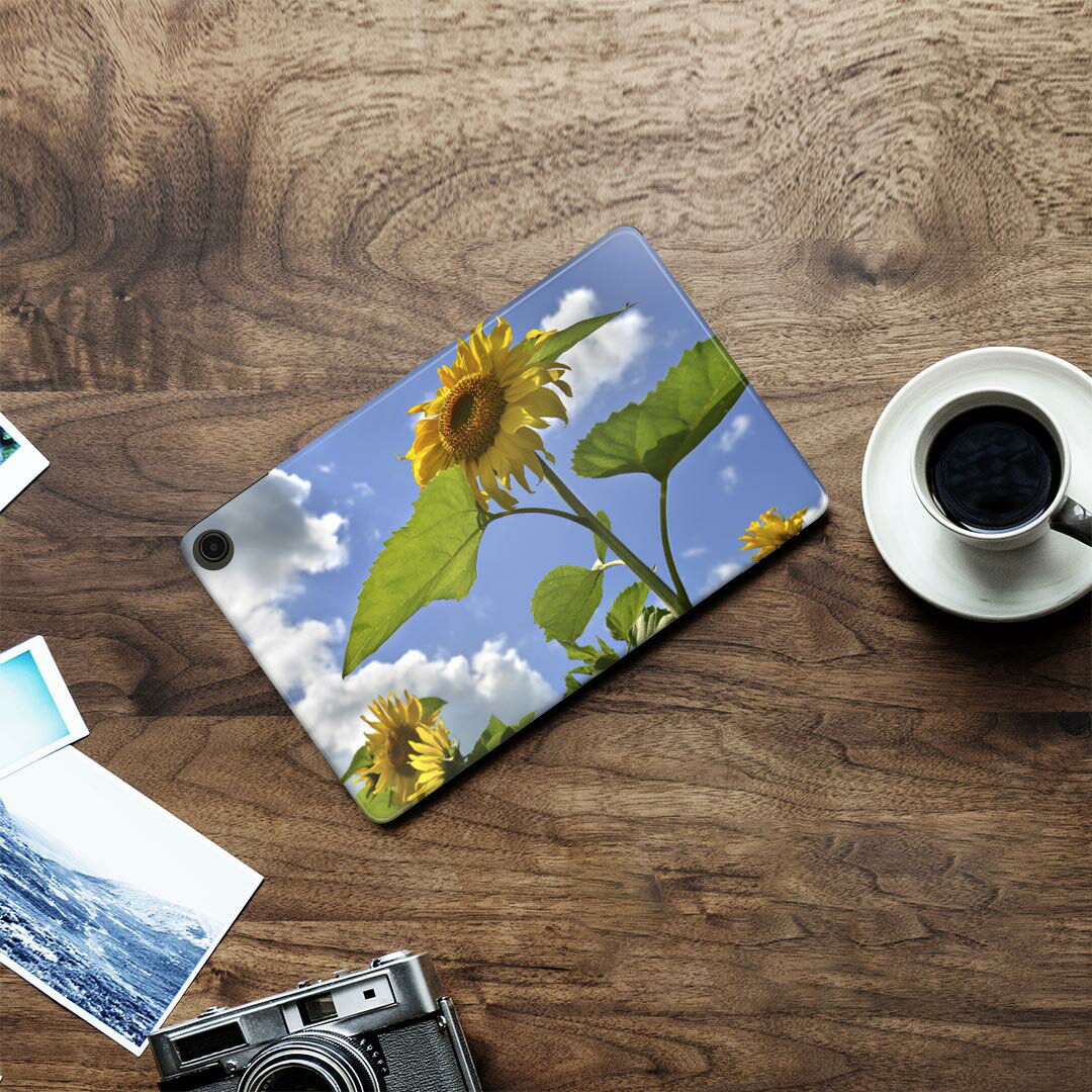 fire max 11 専用 ファイヤーマックス タブレット 専用スキンシール カバー ケース 保護 フィルム ステッカー デコ アクセサリー デザイン 011366 花　ひまわり　写真