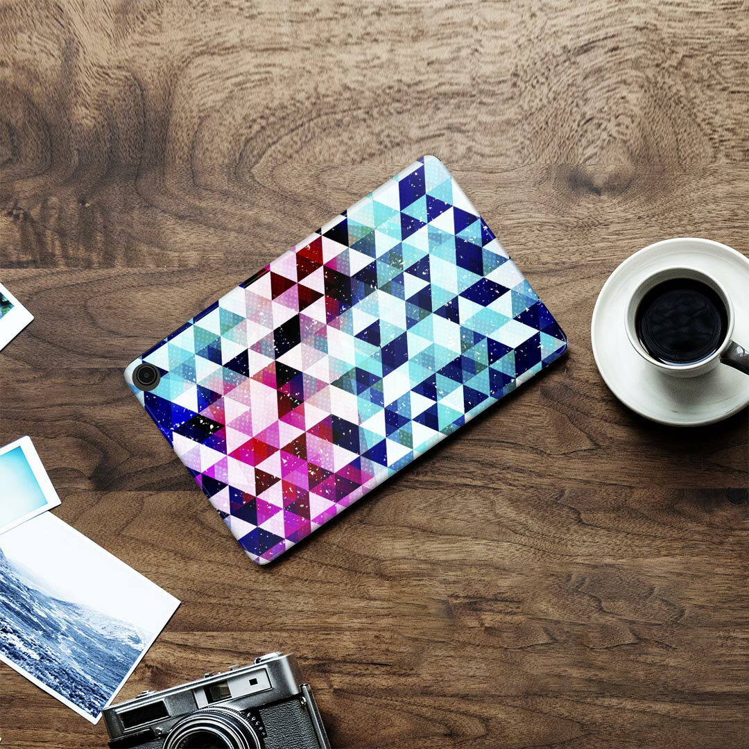 fire max 11 専用 ファイヤーマックス タブレット 専用スキンシール カバー ケース 保護 フィルム ステッカー デコ アクセサリー デザイン 012419 ピンク　青　三角