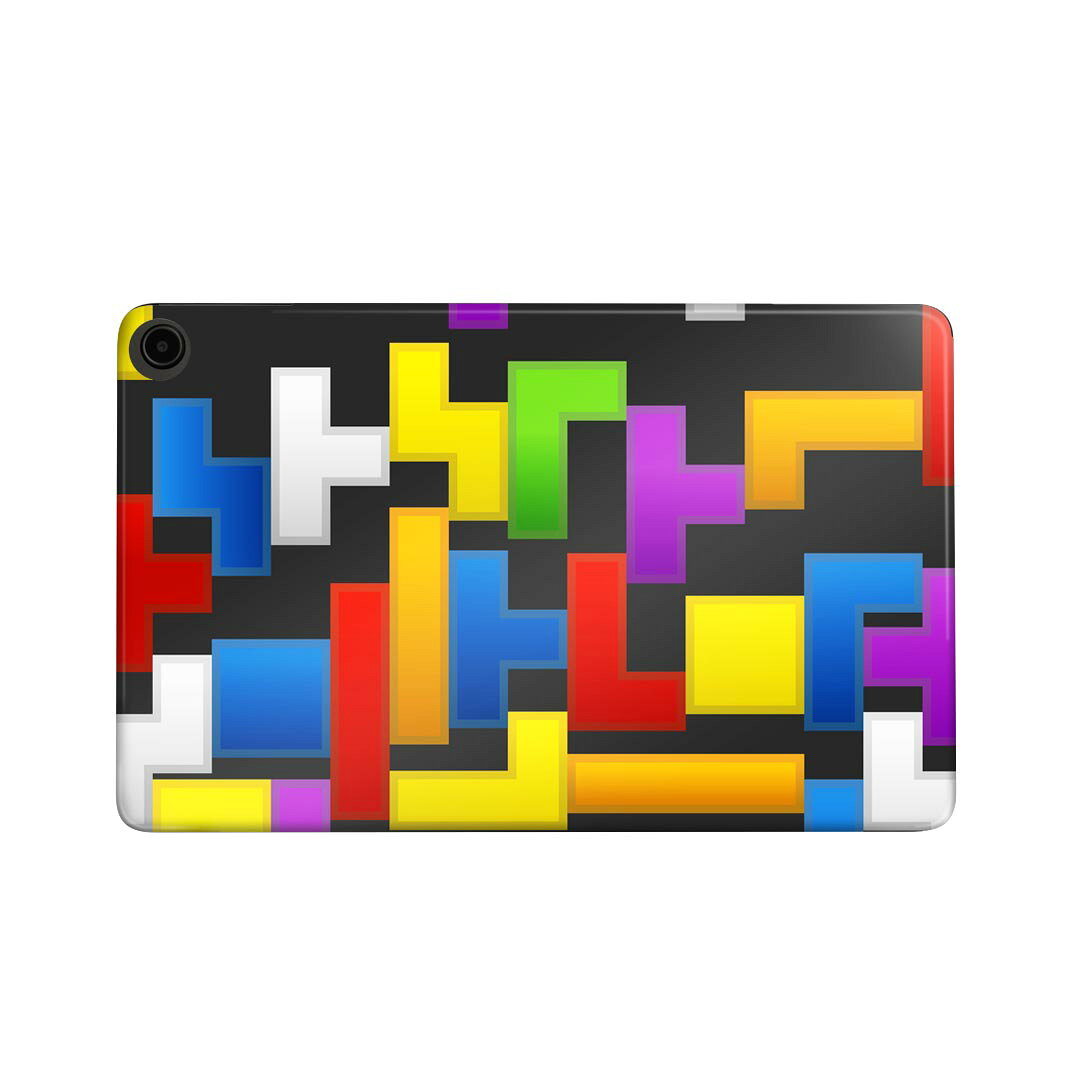 fire max 11 専用 ファイヤーマックス タブレット 専用スキンシール カバー ケース 保護 フィルム ステッカー デコ アクセサリー デザイン 007961 カラフル　パズル　模様　ゲーム