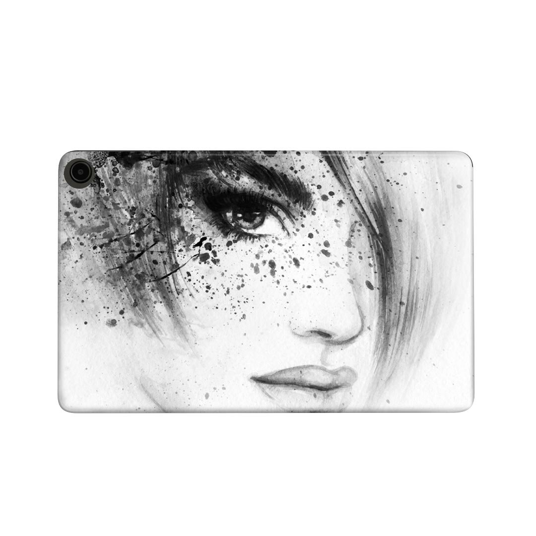 fire max 11 専用 ファイヤーマックス タブレット 専用スキンシール カバー ケース 保護 フィルム ステッカー デコ アクセサリー デザイン 012059 女性 イラスト モノトーン