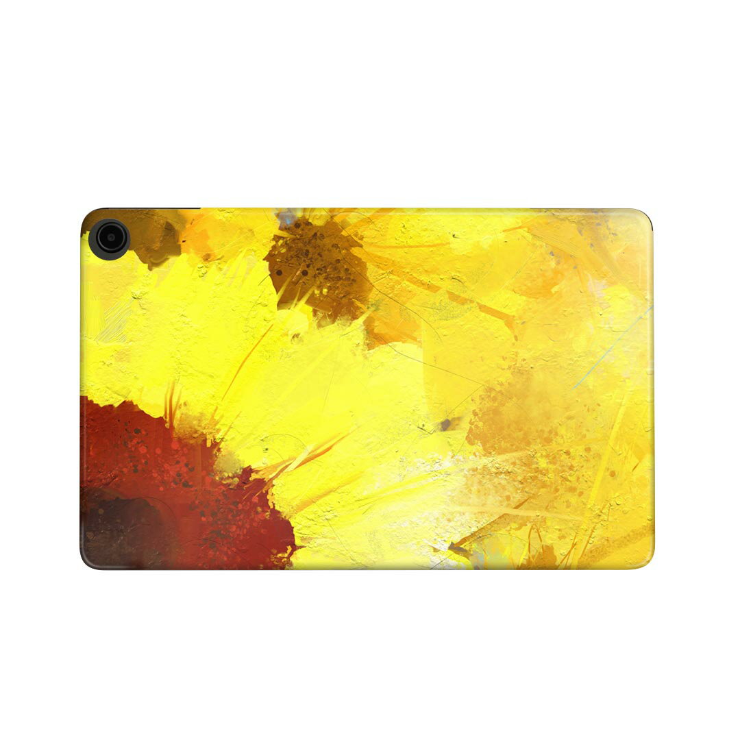 fire max 11 専用 ファイヤーマックス タブレット 専用スキンシール カバー ケース 保護 フィルム ステッカー デコ アクセサリー デザイン 012204 ひまわり 黄色 絵画