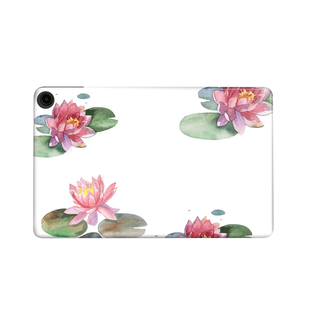 fire max 11 専用 ファイヤーマックス タブレット 専用スキンシール カバー ケース 保護 フィルム ステッカー デコ アクセサリー デザイン 014705 花　水蓮