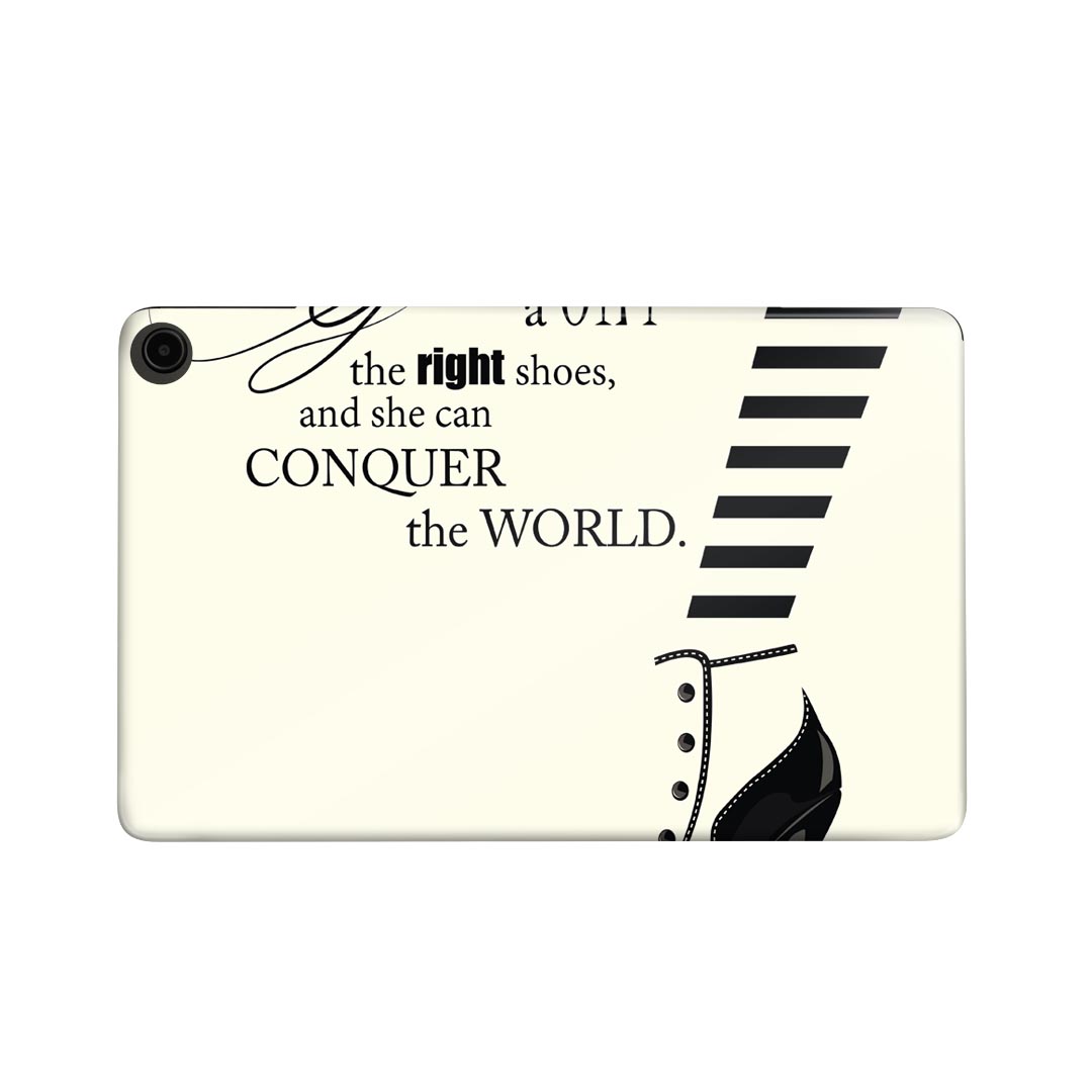 fire max 11 専用 ファイヤーマックス タブレット 専用スキンシール カバー ケース 保護 フィルム ステッカー デコ アクセサリー デザイン 014977 モノクロ　英字　女の子　ハイヒール