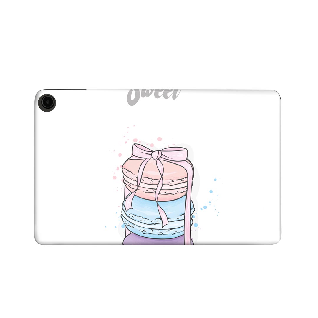 fire max 11 専用 ファイヤーマックス タブレット 専用スキンシール カバー ケース 保護 フィルム ステッカー デコ アクセサリー デザイン 015672 1 マカロン お菓子 食べ物 リボン パステル