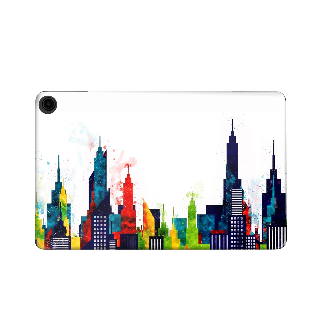 fire max 11 専用 ファイヤーマックス タブレット 専用スキンシール カバー ケース 保護 フィルム ステッカー デコ アクセサリー デザイン 016305 街並み　ビル