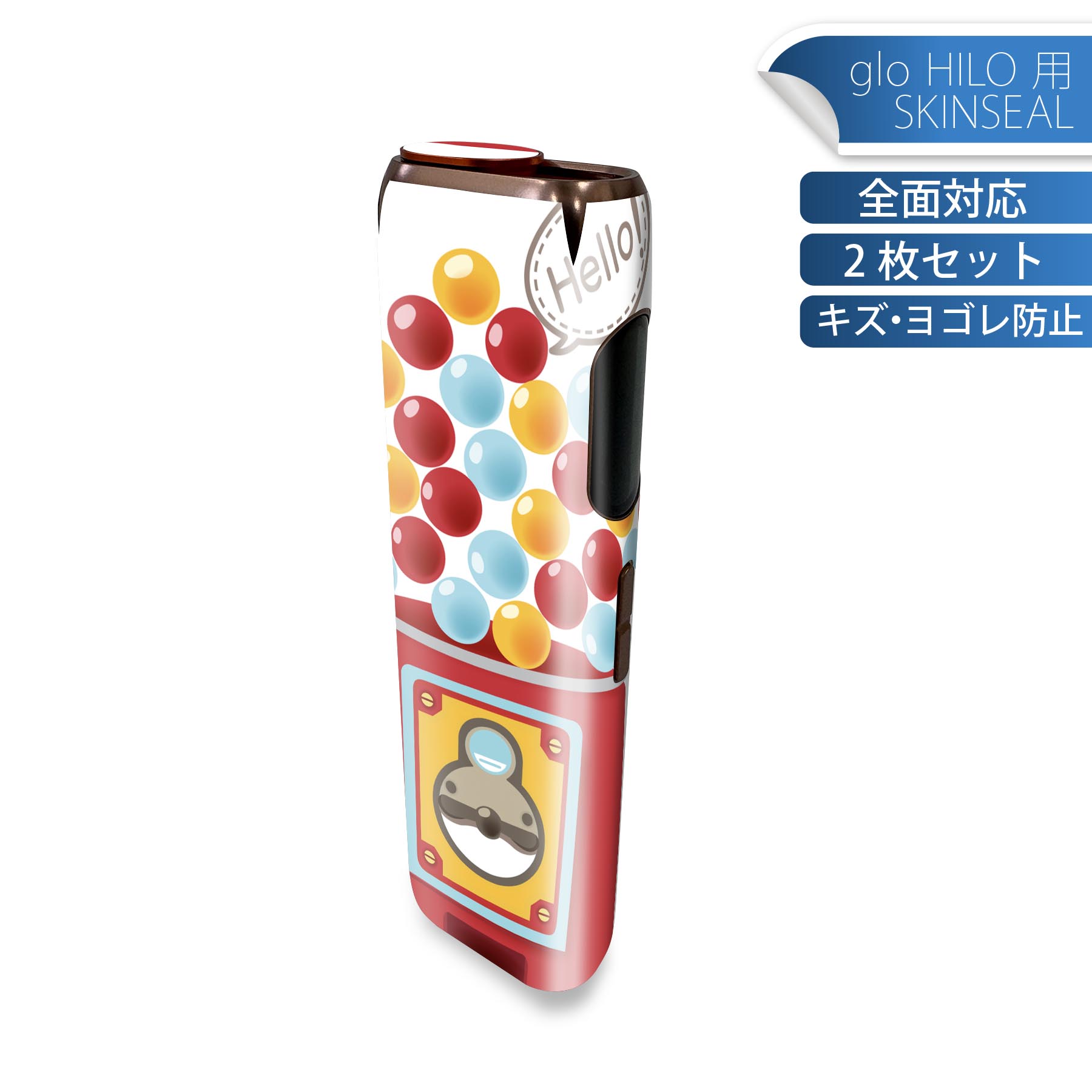 商品特徴・貼るだけでかんたん着せ替え、glo HILO 専用デザインスキンシール・高精細プリントで写真と遜色のない仕上がり！半光沢シートでしっとりツヤのある表現力・正面に加え、天面・底面シールがセットで一体感アップ！・ちょっとしたすり傷からglo hyperx2 本体を保護・接着部はエアフリー素材で気泡の心配も軽減・再剥離素材なので貼り付け時の調整も安心注意事項画像はサンプルですので、ご覧の環境によっては多少色味に違いを感じる場合がございます。 イメージと違った、モニターと色味が異なるという理由での交換や返金はご対応出来かねます。スキンシールのみの販売で、glo HILO 本体は付属しません。初回貼付時の位置調整や貼り直しは可能ですが、しっかりと押し付けて接着させた後の再剥離、再利用は保証しておりません。また接着部に油分や汚れが付着しますと角の部分は剥がれやすくなりますので、貼付時はあまり触れないようにご注意ください。無地のセミグロスシートにデザインをプリントした商品で、デコなどの加工はございません。 凹凸や光沢があるように見えたり布地や金属を素材にしたように見える商品もありますが、デザインの図版によるものです。印刷時に微妙な画像のズレが生じる場合がございます。ご注文後に1点1点制作する受注生産品の為、不良品以外のご返品や交換は固くお断りします。 発送について完全受注生産のハンドメイド商品となりますので、既製品と比べて発送までお時間を頂いています。 基本的に決済確認後、最大で10営業日での発送となります。繁忙期や休業日明けの場合はさらに時間がかかる場合があります。 その際には別途メールにてご連絡致します。メール便の場合、発送日から到着までに2?4日ほどかかる場合が多く、紛失などの保障もご対応できかねます。あらかじめご了承下さい。