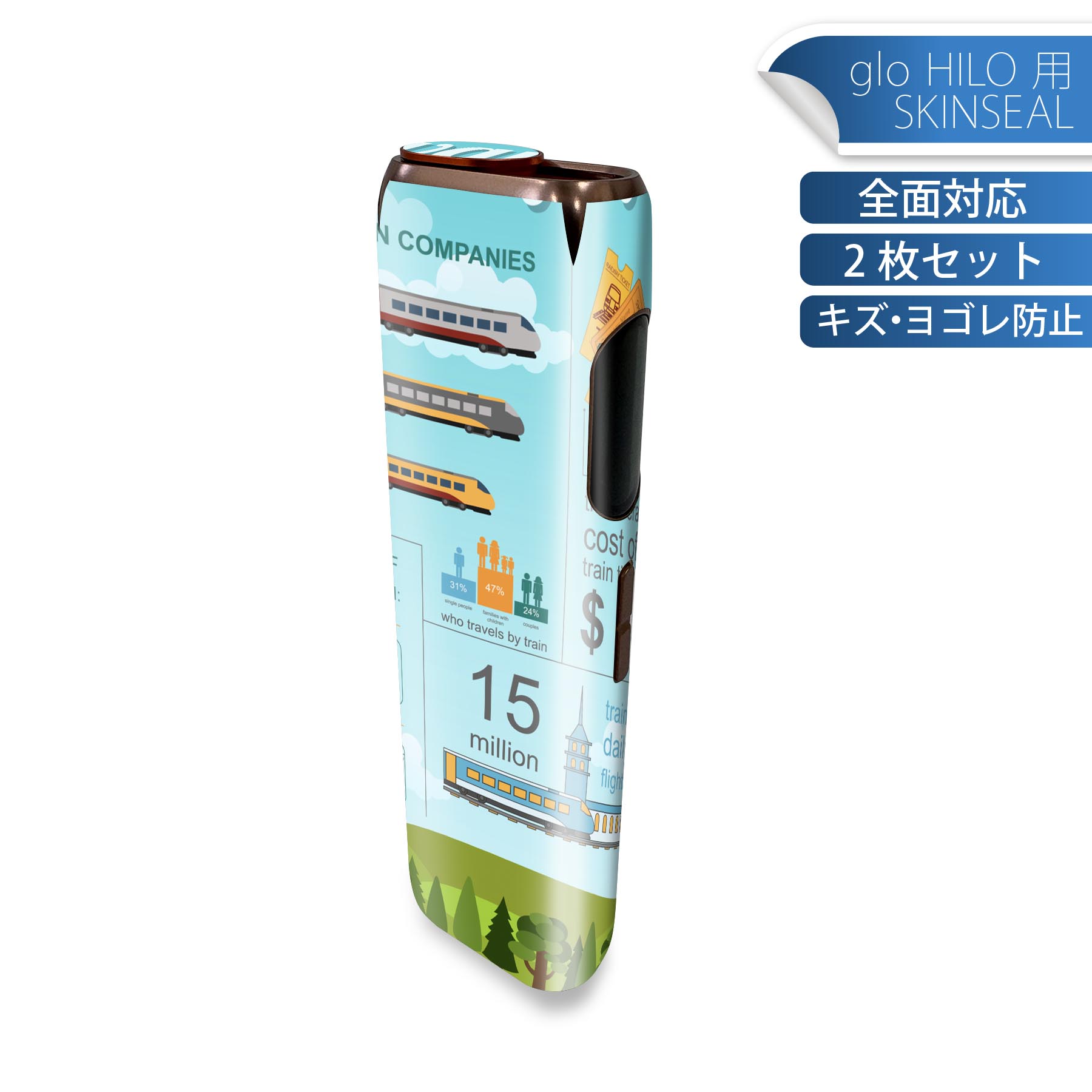 glo HILO 専用 デザインスキンシール 全面 2枚セットフルセット カバー ケース 保護 グロー グロウ ス..