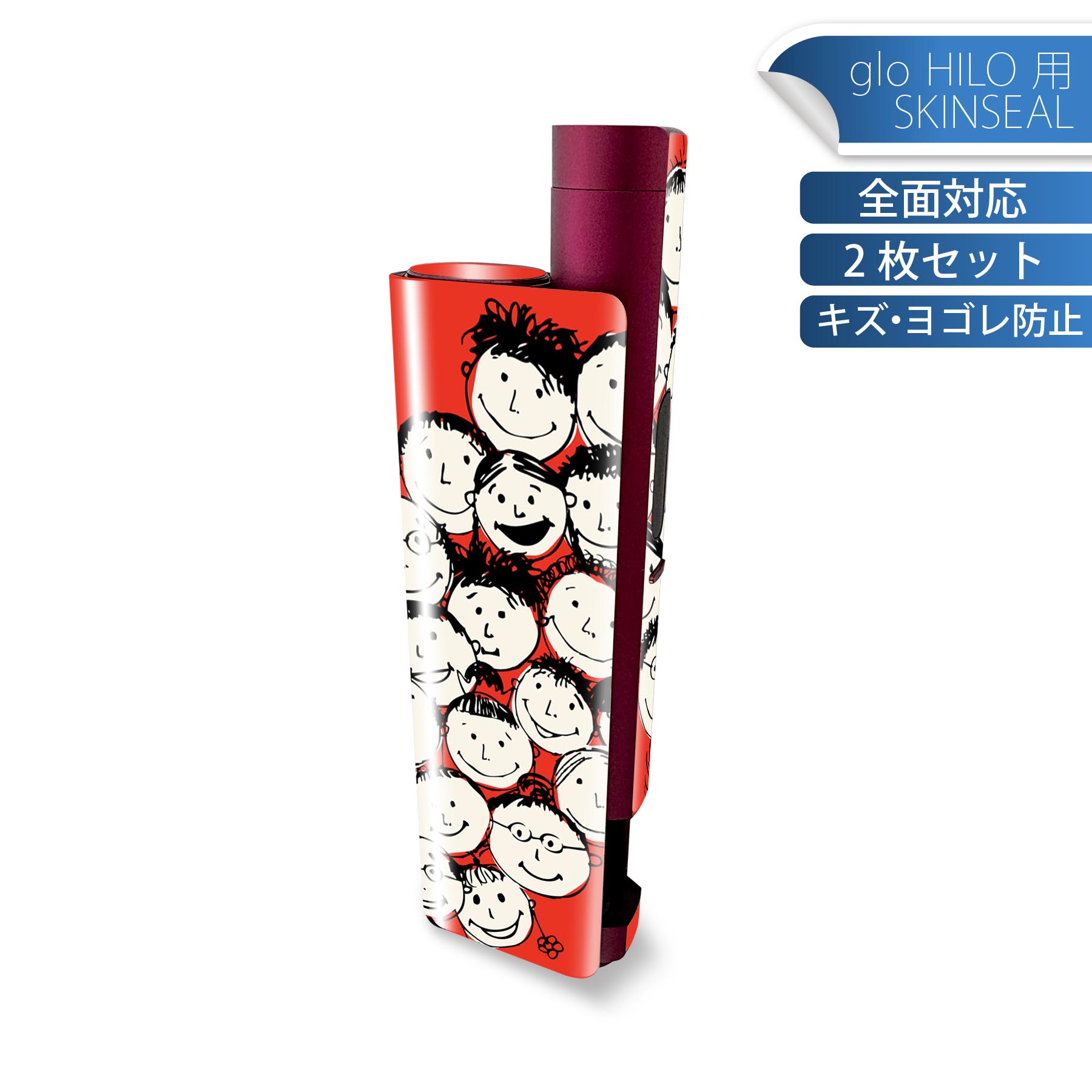 商品特徴・貼るだけでかんたん着せ替え、glo HILO plus 専用デザインスキンシール・高精細プリントで写真と遜色のない仕上がり！半光沢シートでしっとりツヤのある表現力・正面に加え、天面・底面シールがセットで一体感アップ！・ちょっとしたすり傷からglo hyperx2 本体を保護・接着部はエアフリー素材で気泡の心配も軽減・再剥離素材なので貼り付け時の調整も安心注意事項画像はサンプルですので、ご覧の環境によっては多少色味に違いを感じる場合がございます。 イメージと違った、モニターと色味が異なるという理由での交換や返金はご対応出来かねます。スキンシールのみの販売で、glo HILO plus 本体は付属しません。初回貼付時の位置調整や貼り直しは可能ですが、しっかりと押し付けて接着させた後の再剥離、再利用は保証しておりません。また接着部に油分や汚れが付着しますと角の部分は剥がれやすくなりますので、貼付時はあまり触れないようにご注意ください。無地のセミグロスシートにデザインをプリントした商品で、デコなどの加工はございません。 凹凸や光沢があるように見えたり布地や金属を素材にしたように見える商品もありますが、デザインの図版によるものです。印刷時に微妙な画像のズレが生じる場合がございます。ご注文後に1点1点制作する受注生産品の為、不良品以外のご返品や交換は固くお断りします。 発送について完全受注生産のハンドメイド商品となりますので、既製品と比べて発送までお時間を頂いています。 基本的に決済確認後、最大で10営業日での発送となります。繁忙期や休業日明けの場合はさらに時間がかかる場合があります。 その際には別途メールにてご連絡致します。メール便の場合、発送日から到着までに2?4日ほどかかる場合が多く、紛失などの保障もご対応できかねます。あらかじめご了承下さい。
