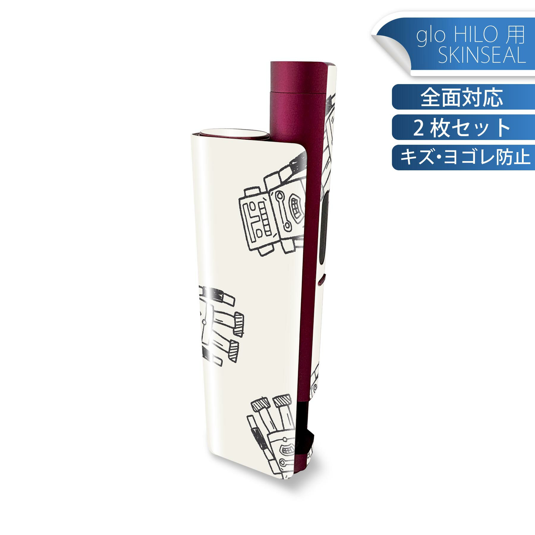 商品特徴・貼るだけでかんたん着せ替え、glo HILO plus 専用デザインスキンシール・高精細プリントで写真と遜色のない仕上がり！半光沢シートでしっとりツヤのある表現力・正面に加え、天面・底面シールがセットで一体感アップ！・ちょっとしたすり傷からglo hyperx2 本体を保護・接着部はエアフリー素材で気泡の心配も軽減・再剥離素材なので貼り付け時の調整も安心注意事項画像はサンプルですので、ご覧の環境によっては多少色味に違いを感じる場合がございます。 イメージと違った、モニターと色味が異なるという理由での交換や返金はご対応出来かねます。スキンシールのみの販売で、glo HILO plus 本体は付属しません。初回貼付時の位置調整や貼り直しは可能ですが、しっかりと押し付けて接着させた後の再剥離、再利用は保証しておりません。また接着部に油分や汚れが付着しますと角の部分は剥がれやすくなりますので、貼付時はあまり触れないようにご注意ください。無地のセミグロスシートにデザインをプリントした商品で、デコなどの加工はございません。 凹凸や光沢があるように見えたり布地や金属を素材にしたように見える商品もありますが、デザインの図版によるものです。印刷時に微妙な画像のズレが生じる場合がございます。ご注文後に1点1点制作する受注生産品の為、不良品以外のご返品や交換は固くお断りします。 発送について完全受注生産のハンドメイド商品となりますので、既製品と比べて発送までお時間を頂いています。 基本的に決済確認後、最大で10営業日での発送となります。繁忙期や休業日明けの場合はさらに時間がかかる場合があります。 その際には別途メールにてご連絡致します。メール便の場合、発送日から到着までに2?4日ほどかかる場合が多く、紛失などの保障もご対応できかねます。あらかじめご了承下さい。