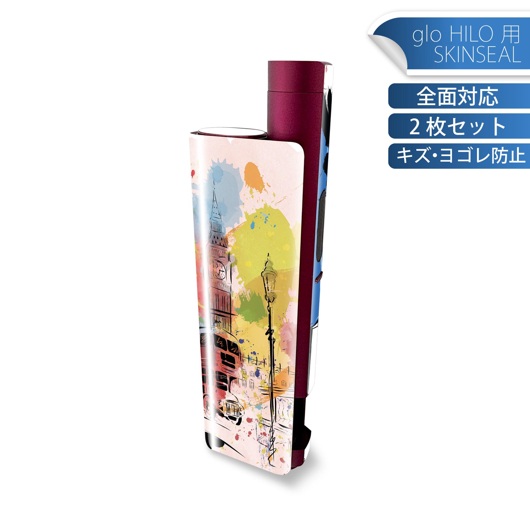 商品特徴・貼るだけでかんたん着せ替え、glo HILO plus 専用デザインスキンシール・高精細プリントで写真と遜色のない仕上がり！半光沢シートでしっとりツヤのある表現力・正面に加え、天面・底面シールがセットで一体感アップ！・ちょっとしたすり傷からglo hyperx2 本体を保護・接着部はエアフリー素材で気泡の心配も軽減・再剥離素材なので貼り付け時の調整も安心注意事項画像はサンプルですので、ご覧の環境によっては多少色味に違いを感じる場合がございます。 イメージと違った、モニターと色味が異なるという理由での交換や返金はご対応出来かねます。スキンシールのみの販売で、glo HILO plus 本体は付属しません。初回貼付時の位置調整や貼り直しは可能ですが、しっかりと押し付けて接着させた後の再剥離、再利用は保証しておりません。また接着部に油分や汚れが付着しますと角の部分は剥がれやすくなりますので、貼付時はあまり触れないようにご注意ください。無地のセミグロスシートにデザインをプリントした商品で、デコなどの加工はございません。 凹凸や光沢があるように見えたり布地や金属を素材にしたように見える商品もありますが、デザインの図版によるものです。印刷時に微妙な画像のズレが生じる場合がございます。ご注文後に1点1点制作する受注生産品の為、不良品以外のご返品や交換は固くお断りします。 発送について完全受注生産のハンドメイド商品となりますので、既製品と比べて発送までお時間を頂いています。 基本的に決済確認後、最大で10営業日での発送となります。繁忙期や休業日明けの場合はさらに時間がかかる場合があります。 その際には別途メールにてご連絡致します。メール便の場合、発送日から到着までに2?4日ほどかかる場合が多く、紛失などの保障もご対応できかねます。あらかじめご了承下さい。