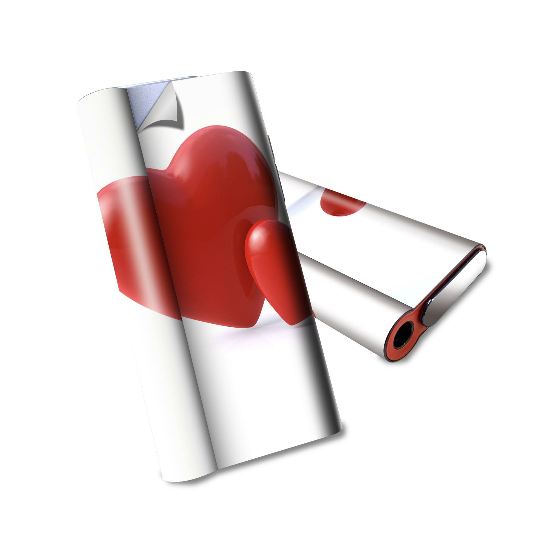 glo hyper air 専用 デザインスキンシール 全面 フルセット カバー ケース 保護 グロー ハイパー エア グロウ ステッカー デコ アクセサリー 電子たばこ 000136 ハート　シンプル　白